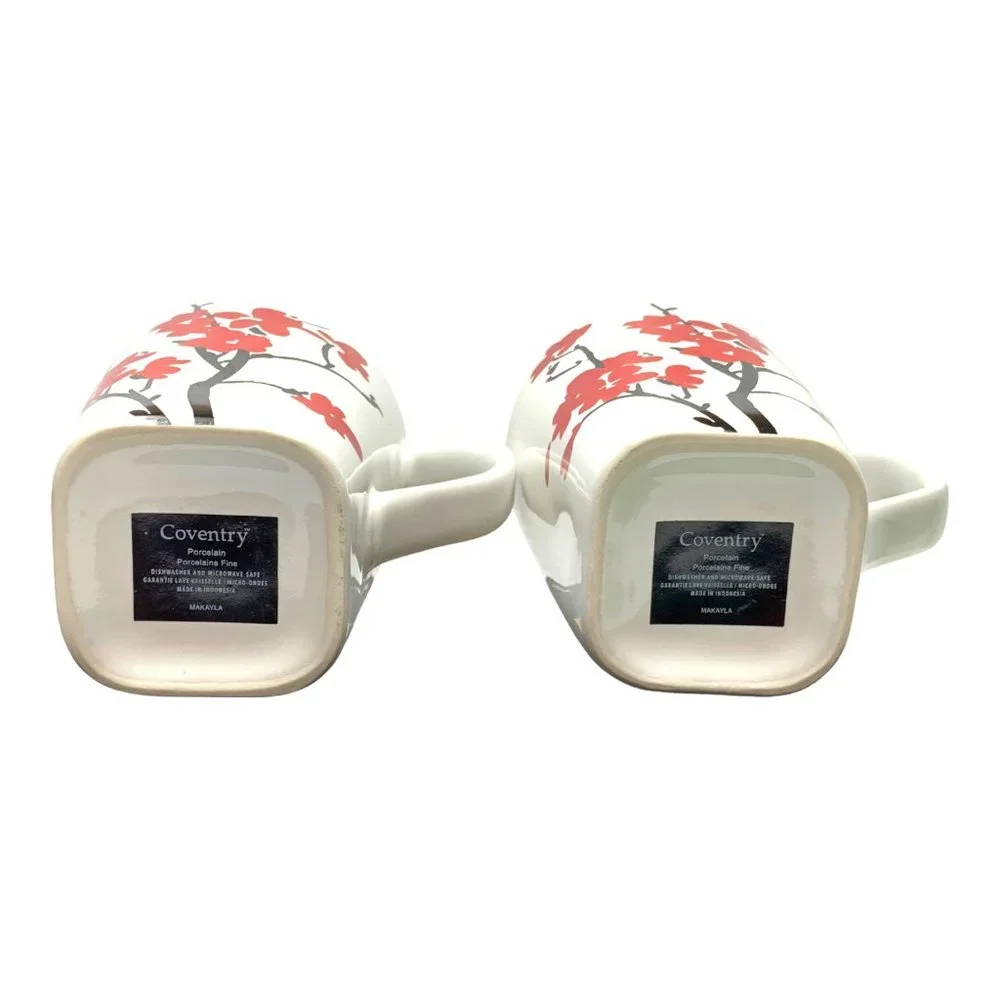 Lot‎ of 2 Coventry Makayla Fine Porcelain Japanese Cherry Blossom Pattern Mugs